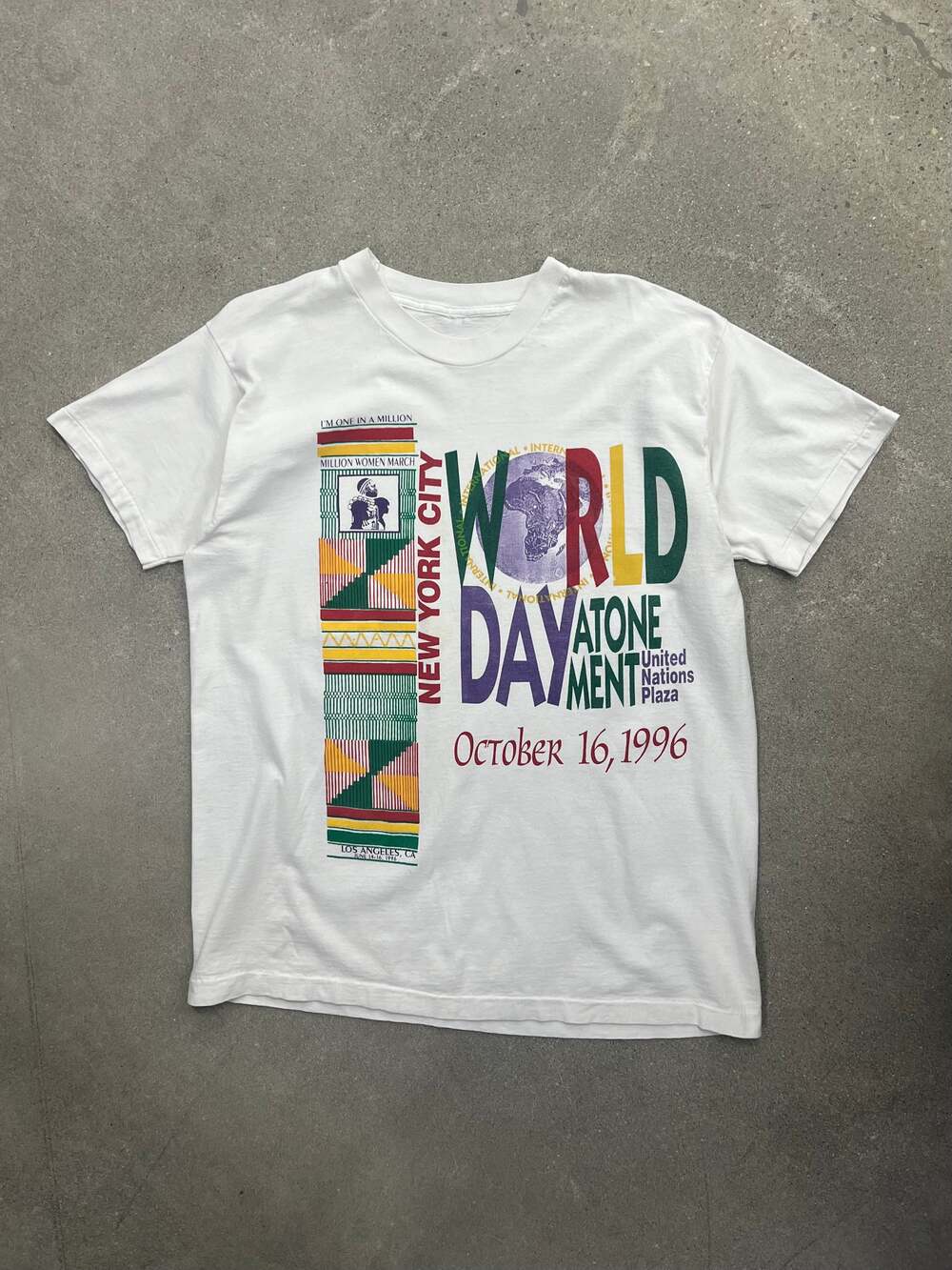 Vintage 1996 NYC Day Of Atonement Million Man March T-Shirt - XL